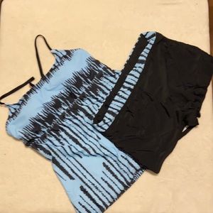 Brand New w/o tags Black Blue tankini bikini 3XL